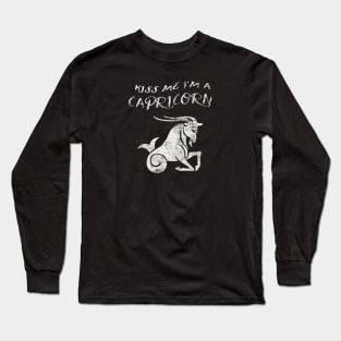 Kiss Me I'm A CAPRICORN Western Zodiac Astrology Long Sleeve T-Shirt